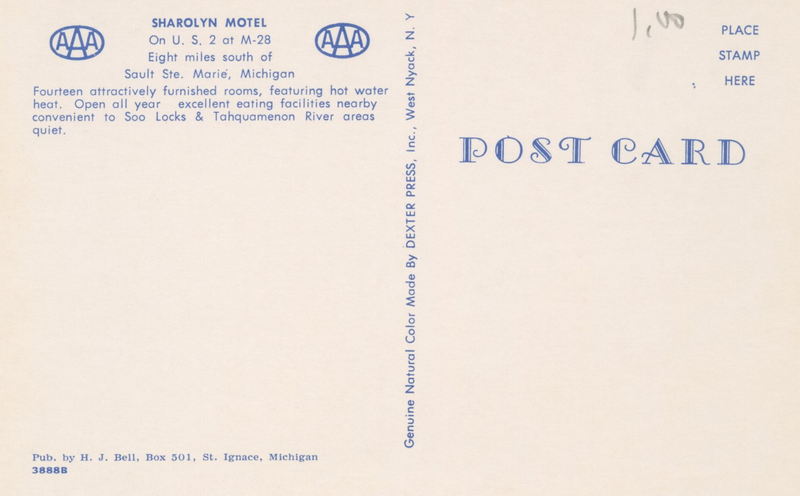 Sharolyn Motel & Restaurant - Old Postcard